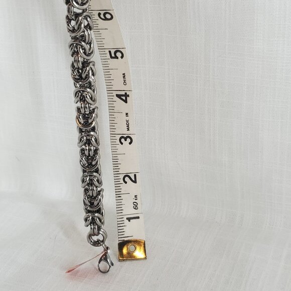 Byzantine Link Stainless Steel Heavy Link Bracelet 316L S/S STS NWT - Picture 6 of 7